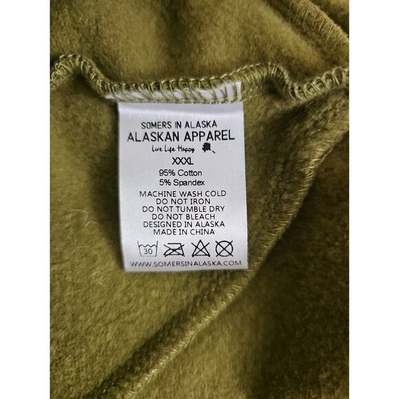 Alaskan Apparel ~Men's Size XXXL~ Olive Green Zip-Up Hoodie Sweatshirt NWOT. - Picture 9 of 12